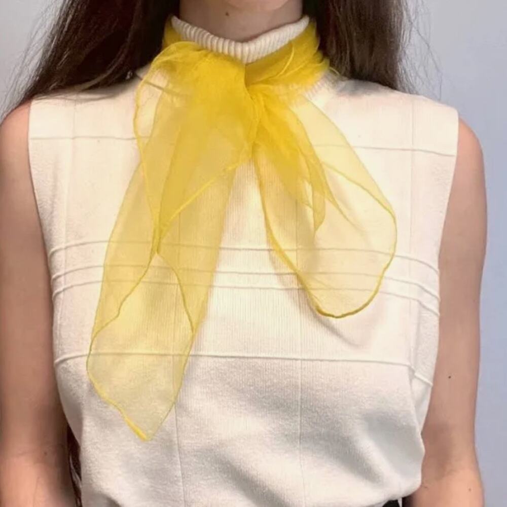 Vintage Sheer Yellow Scarf